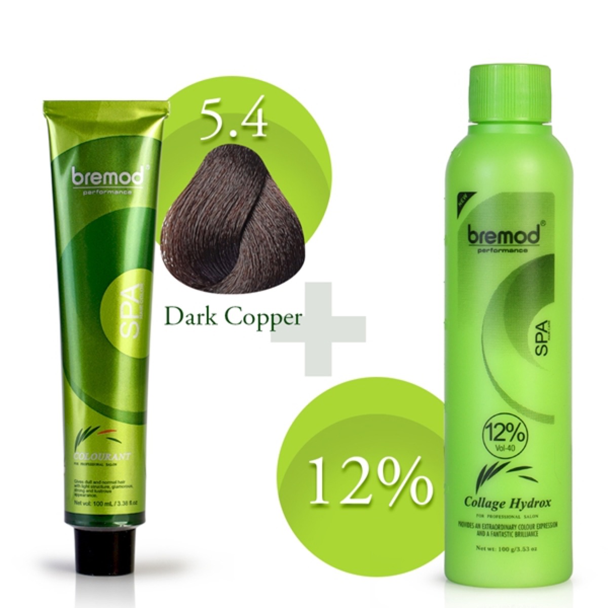 Bremod hair color cream and developer